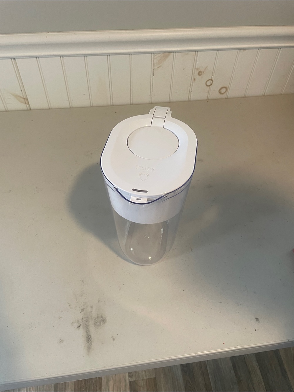Brita White and Clear Water Pitcher with Flip Lid